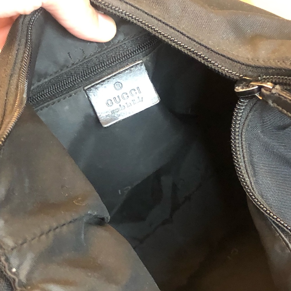 Gucci Vintage Leather-trimmed Handle Nylon Bag - Picture 6 of 7